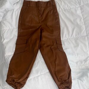 Culpos faux leather cargo pants brown sz 4